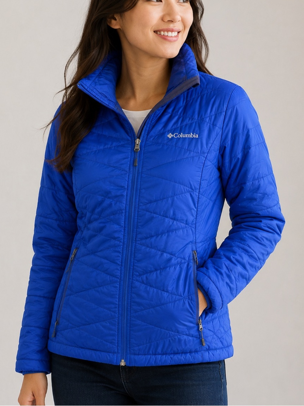 Columbia Women's omni heat Electric Blue Lightweight Quilted Puffer Jacket S